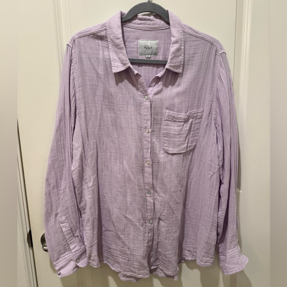 Rails Light Purple Gauze Button Down Shirt size XL.